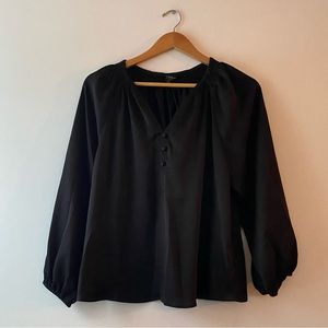 NWT Lucky Brand Black Silky Long-sleeve Top